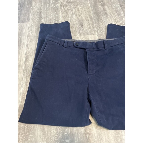 Brooks Brothers Pants Men Milano Fit Cotton Twill Navy Blue Strsight Slim 35x29 - Picture 2 of 7